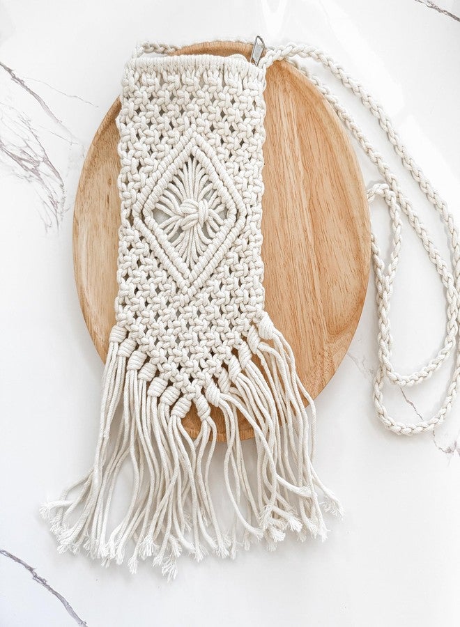 Eiyye Boho Purse Crochet Women's Crossbody Handbags Handmade Purse with Tassel, Lightweight Shoulder Bag Mini Bag(White) - Image 5